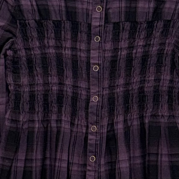 XCVI Purple Plaid Tunic Top in Size Medium - Picture 4 of 8